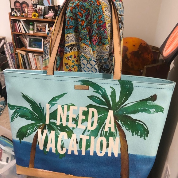 New Kate Spade I need a vacation tote. Gorgeous bag. - Picture 11 of 11